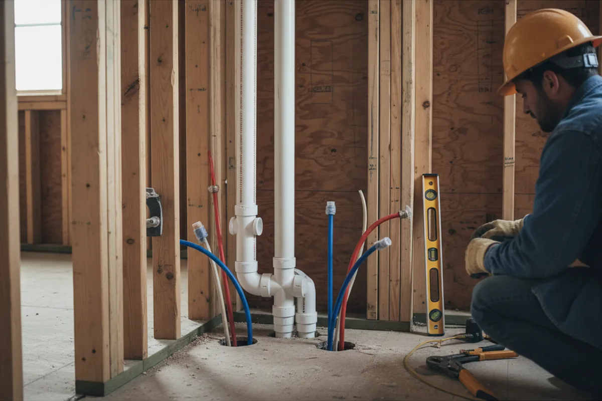 Drain and supply rough-in during Leak Detection in Pedricktown